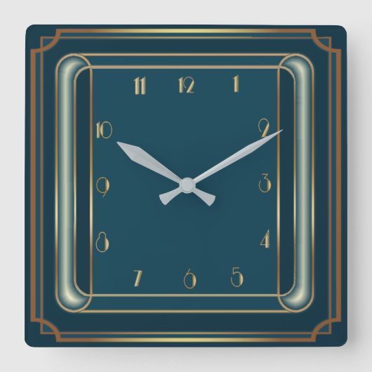 Art Deco eenvoudig Vierkante Klok (Voorkant)