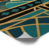 Art Deco Egyptian Black Cat Wall Art Poster (Hoek)