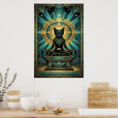 Art Deco Egyptian Pyramid Cat Wall Art Poster (Keuken)
