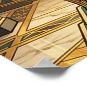 Art Deco Egyptian Throne Cat Wall Art Poster (Hoek)