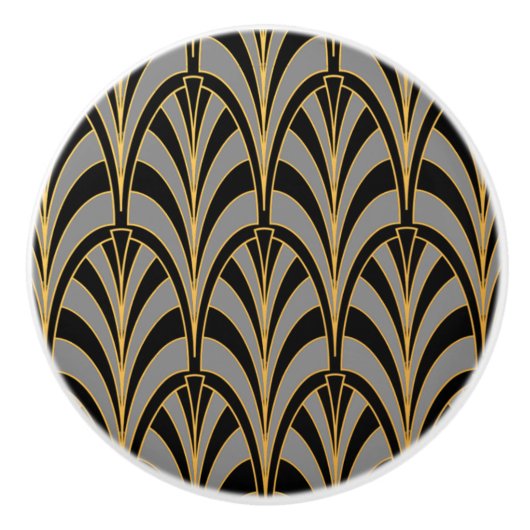 Art Deco Egyptische fan stijl Keramische Knop (Voorkant)