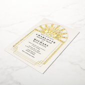 Art Deco elegance bruiloft Folie Uitnodiging (Gedraaid)