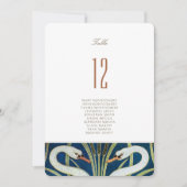 Art Deco Elegance Swan Tafelnummer Kaart (Voorkant)