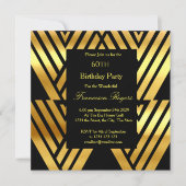 ART DECO Elegant 60e verjaardag Gold Black in Kaart (Voorkant)
