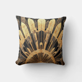 Art Deco Elegant Black and Gold Home and Office Kussen