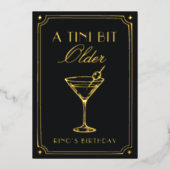 Art Deco Elegant Black Gold 20s Classic Wedding Folie Uitnodiging (Voorkant)