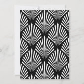 Art Deco Elegant Black White Modern Wedding Kaart (Achterkant)