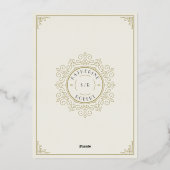 Art Deco Elegant Bruiloft Folie Uitnodiging (Achterkant)