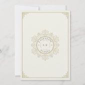 Art Deco Elegant Bruiloft Kaart (Achterkant)