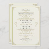 Art Deco Elegant Bruiloft Kaart (Voorkant / Achterkant)