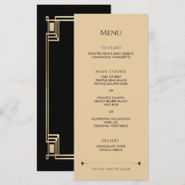 Art Deco Elegant Gold Frame Wedding Menu