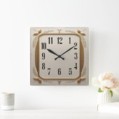 Art Deco Elegant Gold Vierkante Klok (Huis)