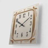 Art Deco Elegant Goud Vierkante Klok (Hoek)