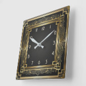 Art Deco Elegant Goud Vierkante Klok (Hoek)