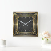 Art Deco Elegant Goud Vierkante Klok (Huis)