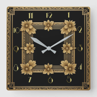 Art Deco elegant goud Vierkante Klok