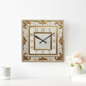 Art Deco Elegant Goud Vierkante Klok (Huis)