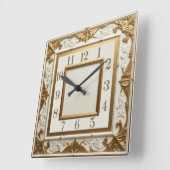 Art Deco Elegant Goud Vierkante Klok (Hoek)