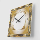 Art Deco Elegant Goud Vierkante Klok (Hoek)