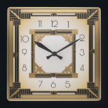Art Deco Elegant Goud Vierkante Klok<br><div class="desc">Geweldig klokontwerp. Je zult het leuk vinden als anderen. U kunt dit ontwerp vrij gebruiken voor andere producten die u wilt of om jouw tekst aan te passen en toe te voegen. Volg me voor meer. Met vriendelijke groet. Een leuke dag.</div>