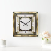 Art Deco Elegant Goud Vierkante Klok (Huis)