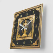 Art Deco Elegant Goud Vierkante Klok (Hoek)
