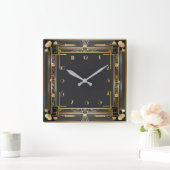 Art Deco Elegant Goud Vierkante Klok (Huis)