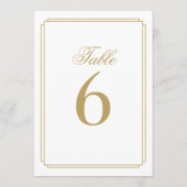 Art Deco Elegant Gouden Tafelnummer (Achterkant)