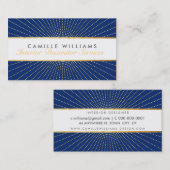 ART DECO elegant gouden zonnestraalpatroon marineb Visitekaartje (Voorkant / Achterkant)