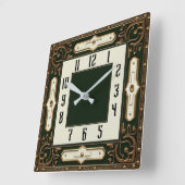 Art Deco Elegant Green Vierkante Klok (Hoek)