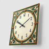 Art Deco Elegant Groen Vierkante Klok (Hoek)