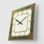 Art Deco Elegant Groen Vierkante Klok (Hoek)