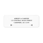 Art Deco Elegant Huwelijk Retouradres Label (Voorkant)