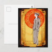  Art Deco Elegant Lady Briefkaart (Voorkant / Achterkant)