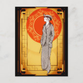  Art Deco Elegant Lady Briefkaart (Voorkant)