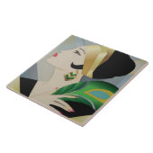 Art Deco Elegant Lady Decorative Wall Tegel Tegeltje (Zijkant)