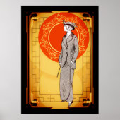  Art Deco Elegant Lady Poster (Voorkant)