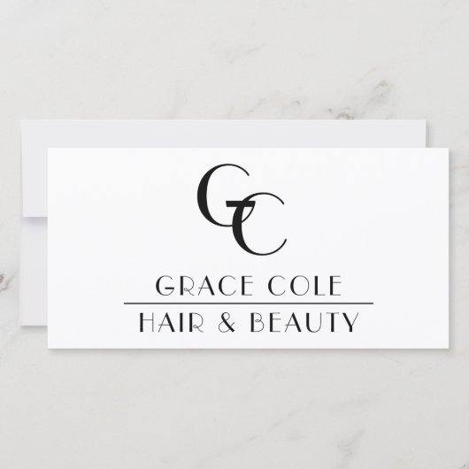 Art Deco Elegant Mono Business Gift Certificate (Voorkant)