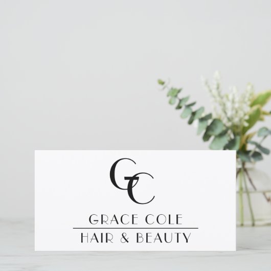 Art Deco Elegant Mono Business Gift Certificate (Staand voorkant)