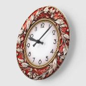 Art Deco Elegant Red Wall Grote Klok (Hoek)