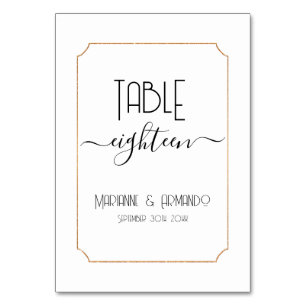 Art Deco  Elegant Roos Gold Wedding Kaart