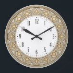 Art Deco Elegant Round Grote Klok<br><div class="desc">Great clock design. You will love it like others. Be free to use this design for other product you like or to customize and add your text. Follow me for more. Thank you. Have a nice day.</div>