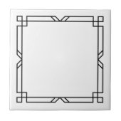 Art Deco Elegant Simple Black op wit Lijst Tegeltje (Voorkant)