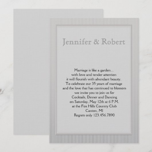 Art Deco Elegant Stripe Jubileum Kaart (Voorkant / Achterkant)