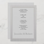Art Deco Elegant Stripe Wedding Invitation Kaart (Voorkant / Achterkant)