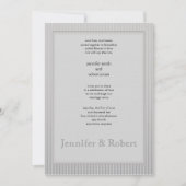 Art Deco Elegant Stripe Wedding Invitation Kaart (Voorkant)