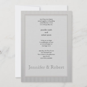 Art Deco Elegant Stripe Wedding Invitation Kaart