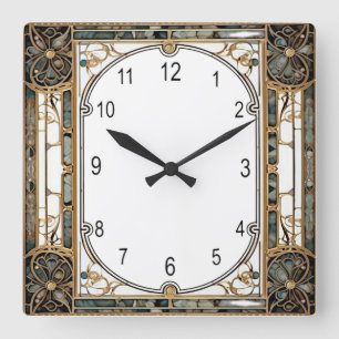 Art Deco Elegant Vierkante Klok