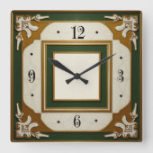 Art Deco Elegant Vierkante Klok (Voorkant)