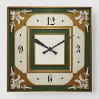 Art Deco Elegant Vierkante Klok